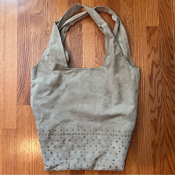 Cynthia Vincent Large Tan Hobo Tote Bag